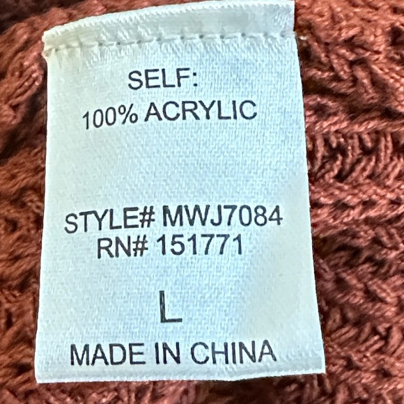 12th Tribe Rust Knit Bell Sleeves Cropped Sweater - Picture 9 of 9